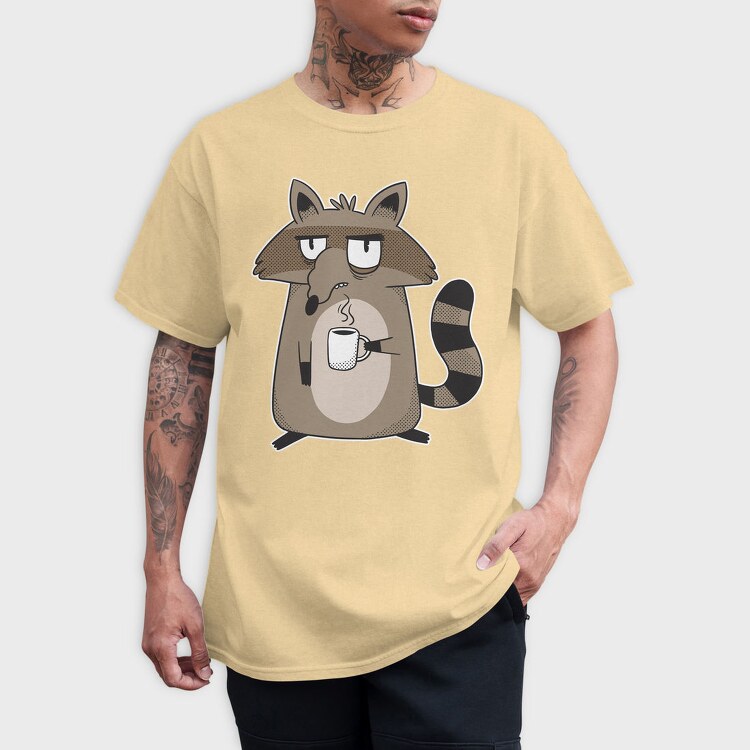 Grumpy Raccoon Coffee, Tricou Barbati (Unisex)