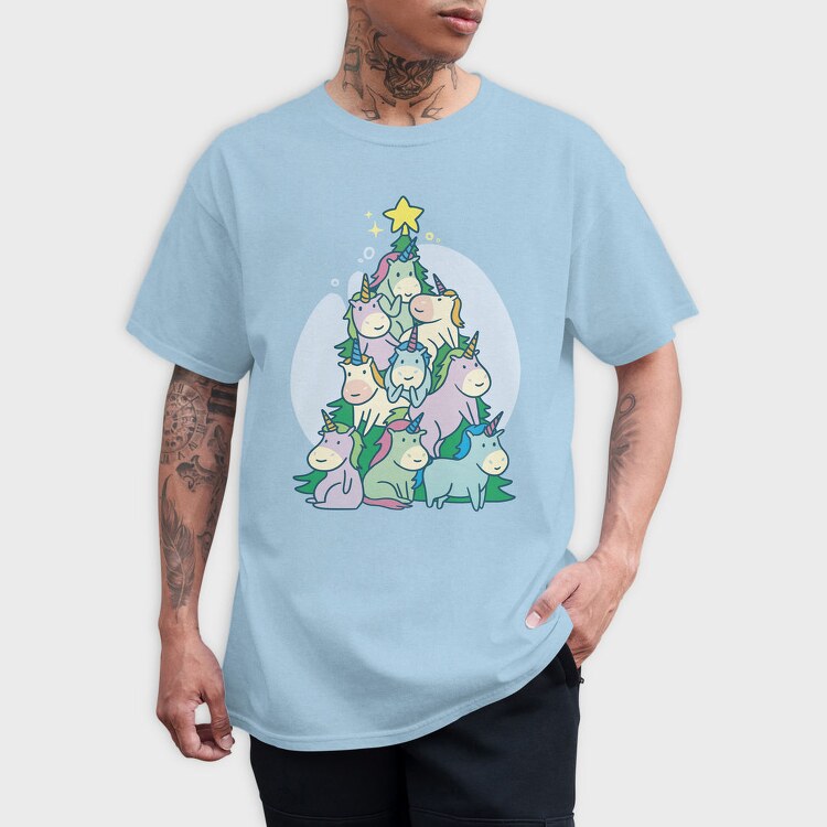 Unicorns Christmas Tree, Tricou Barbati (Unisex)