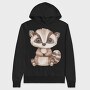 Cute Raccoon Sitting, Hanorac Oversize Barbati (Unisex)