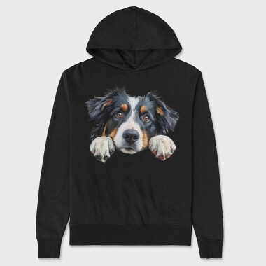 Australian Shepherd Peep, Hanorac Oversize Barbati (Unisex)