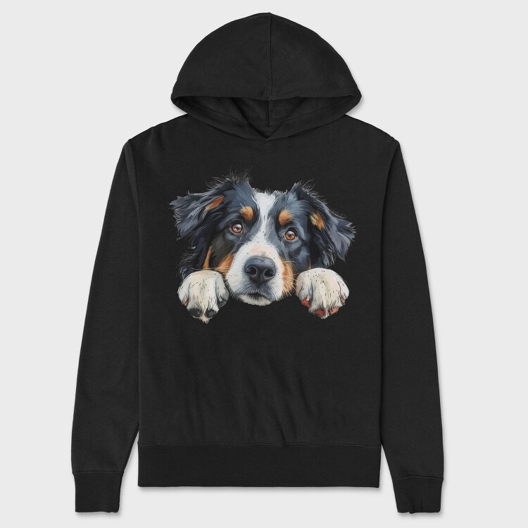 Australian Shepherd Peep, Hanorac Oversize Barbati (Unisex)