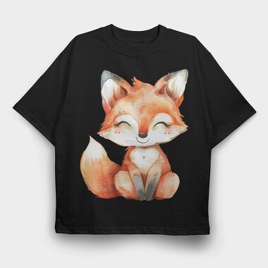 Cute Fox Sitting, Tricou Oversize Barbati (Unisex)