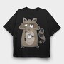 Grumpy Raccoon Coffee, Tricou Oversize Barbati (Unisex)