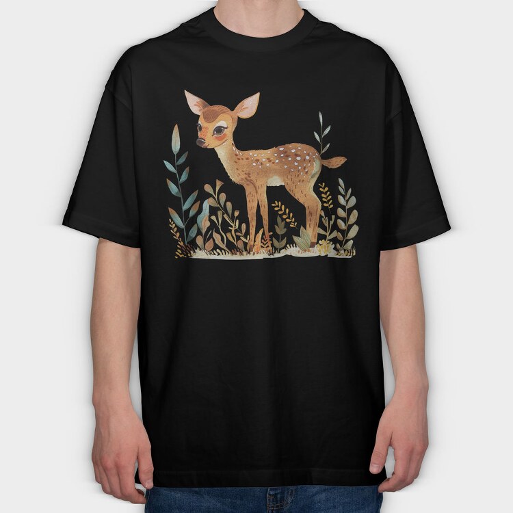 Bambi Forest Animal, Tricou Oversize Barbati (Unisex)