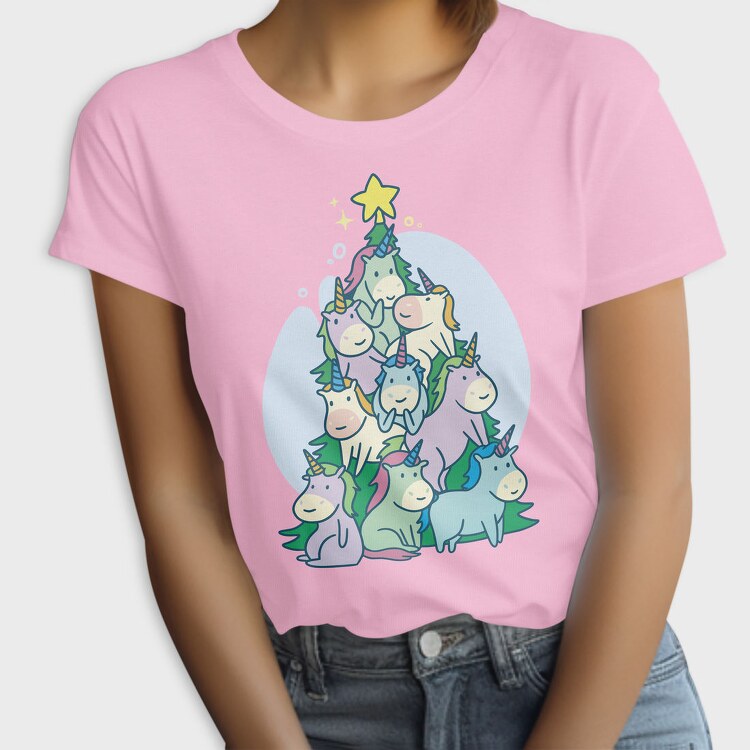 Unicorns Christmas Tree, Tricou Femei