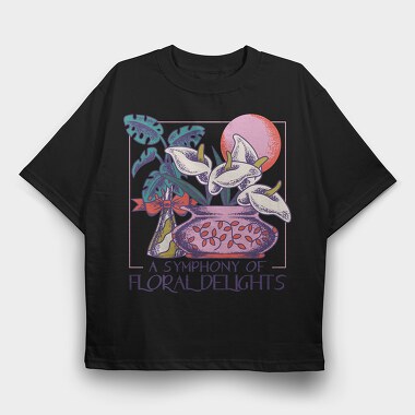 Flower Vase And Plants Tote, Tricou Oversize Barbati (Unisex)