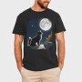 Cat Gazing At The Moon, Tricou Barbati (Unisex)