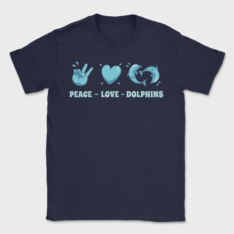 Heart Dolphin, Tricou Barbati (Unisex)