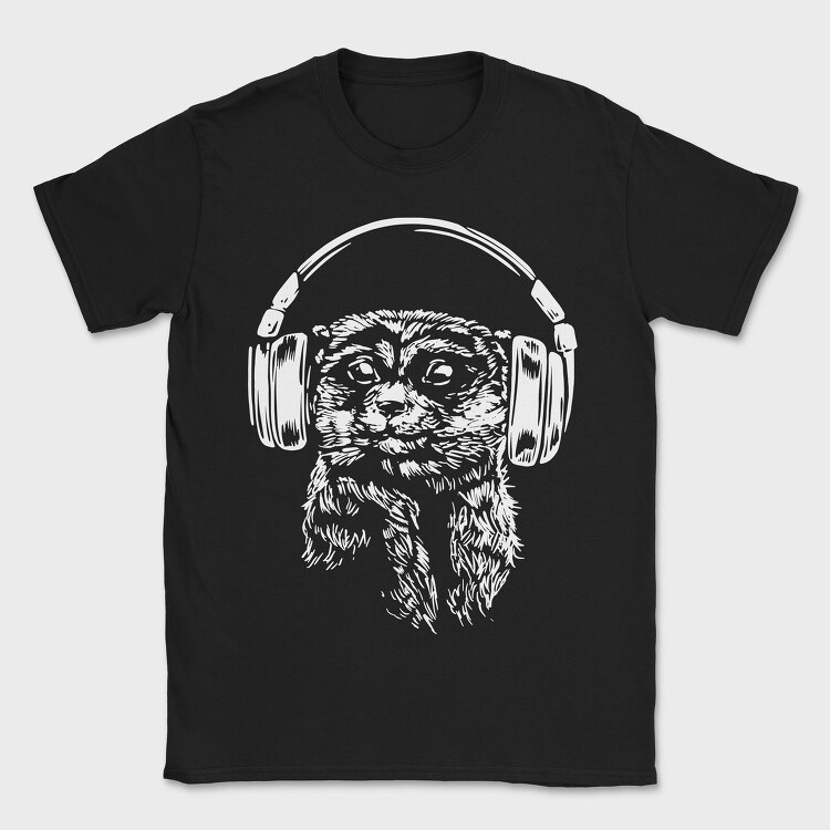 Headphones Meerkat, Tricou Barbati (Unisex)