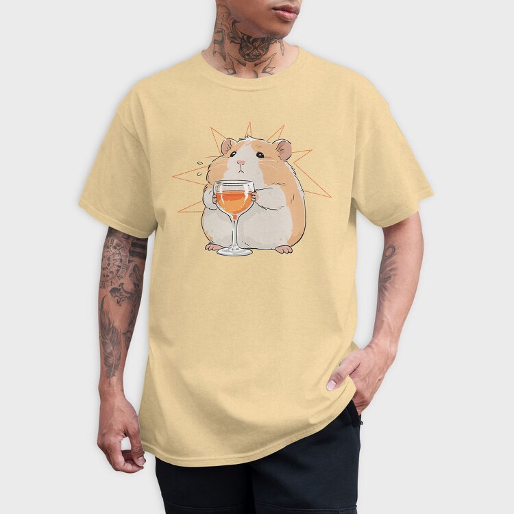 Sad Hamster With Drink, Tricou Barbati (Unisex)