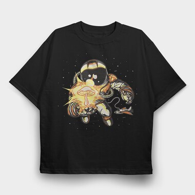 Astronaut With Space Shroom Mushroom, Tricou Oversize Barbati (Unisex)