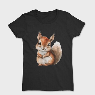 Cute Squirrel Sitting, Tricou Femei