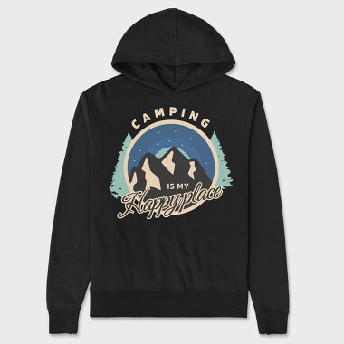 Happy Place Camping, Hanorac Oversize Barbati (Unisex)