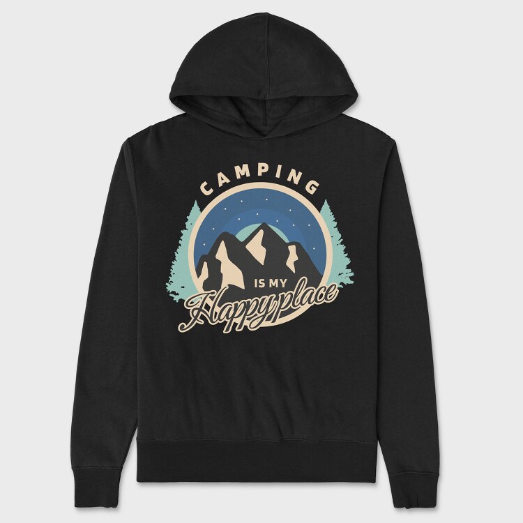Happy Place Camping, Hanorac Oversize Barbati (Unisex)