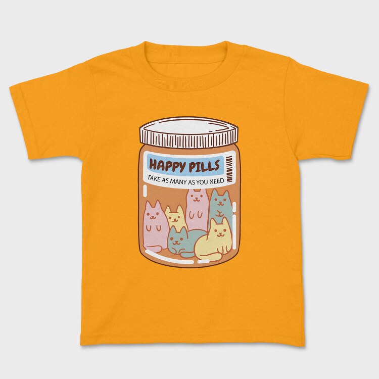 Happy Pills Cats Jar, Tricou Copii