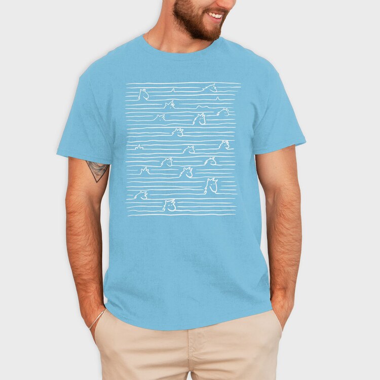 Unicorns In Lines, Tricou Barbati (Unisex)