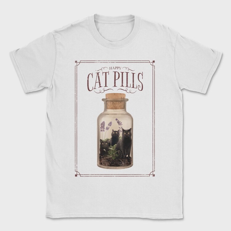 Happy Cat Pills, Tricou Barbati (Unisex)