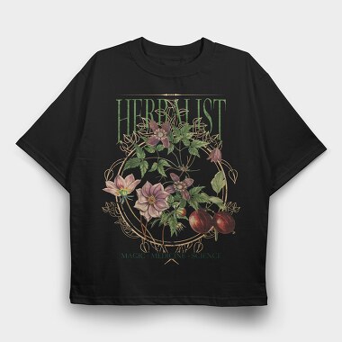 Flowers And Leaves Nature Cottagecore Herbology, Tricou Oversize Barbati (Unisex)