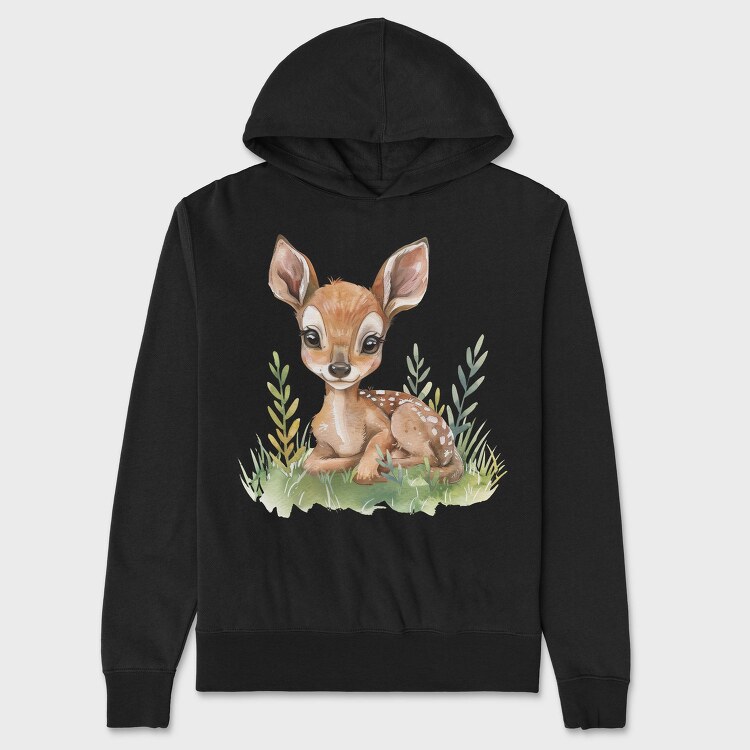 Bambi In Forest, Hanorac Oversize Barbati (Unisex)