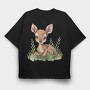 Bambi In Forest, Tricou Oversize Barbati (Unisex)