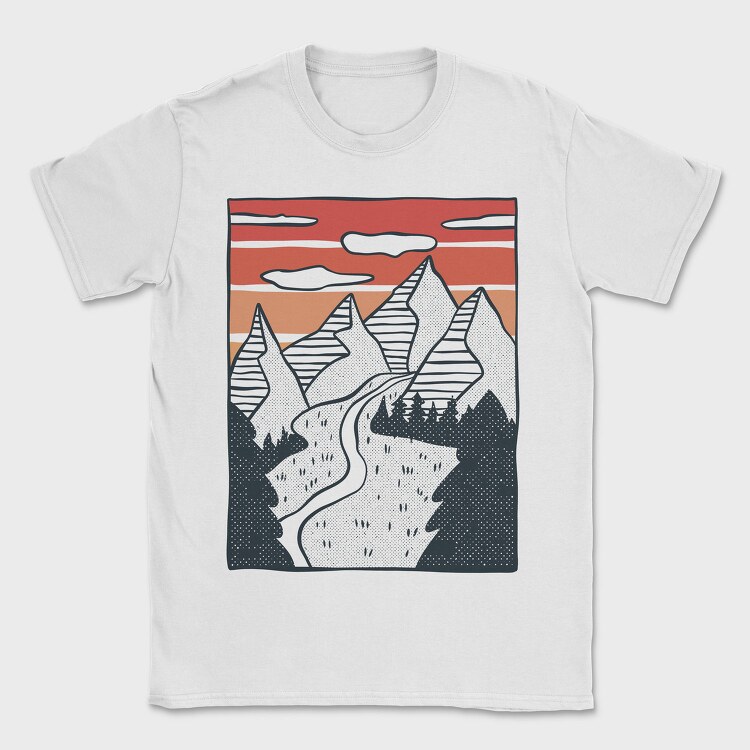 Hand Drawn Valley, Tricou Barbati (Unisex)