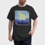 Aurora Borealis Landscape Winter Forests, Tricou Barbati (Unisex)