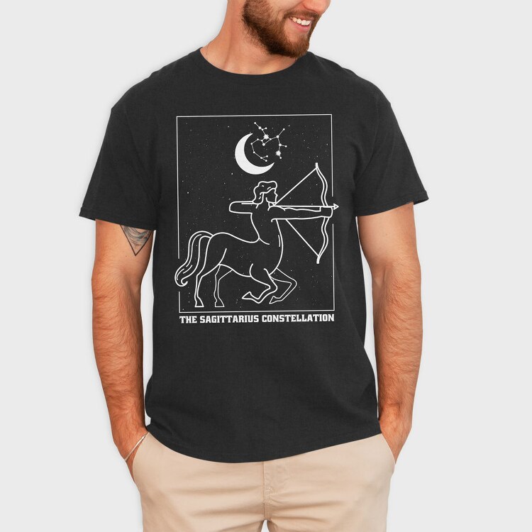 Sagittarius Zodiac Constellation, Tricou Barbati (Unisex)
