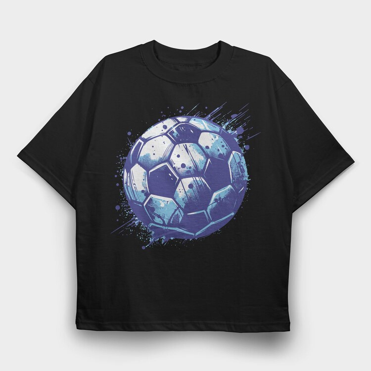 Grunge Soccer Ball Football, Tricou Oversize Barbati (Unisex)