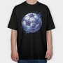 Grunge Soccer Ball Football, Tricou Oversize Barbati (Unisex)
