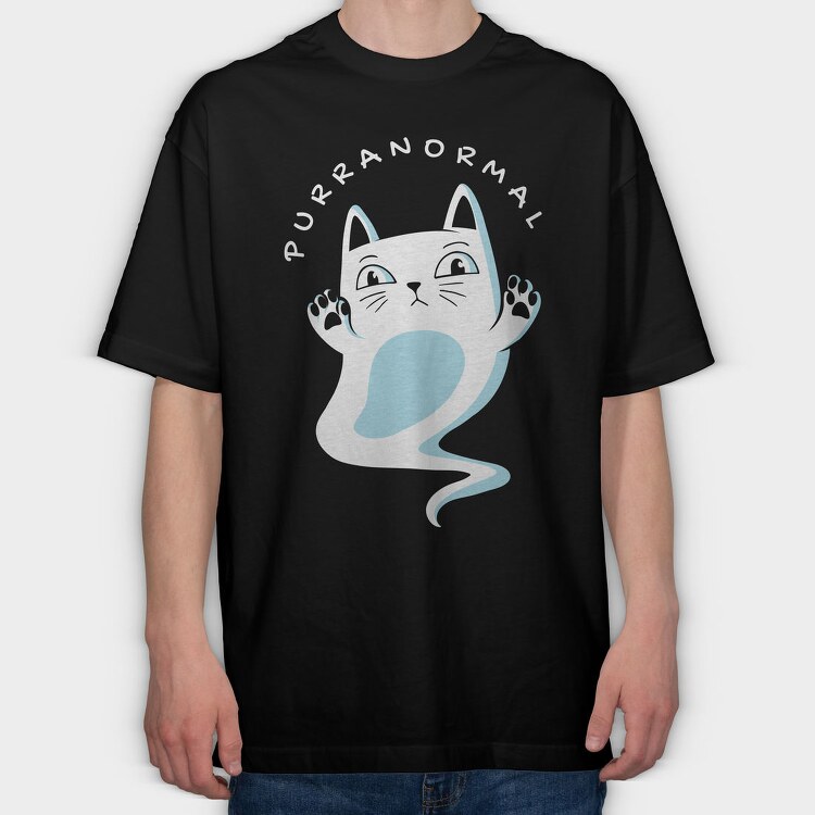 Cat Ghost, Tricou Oversize Barbati (Unisex)