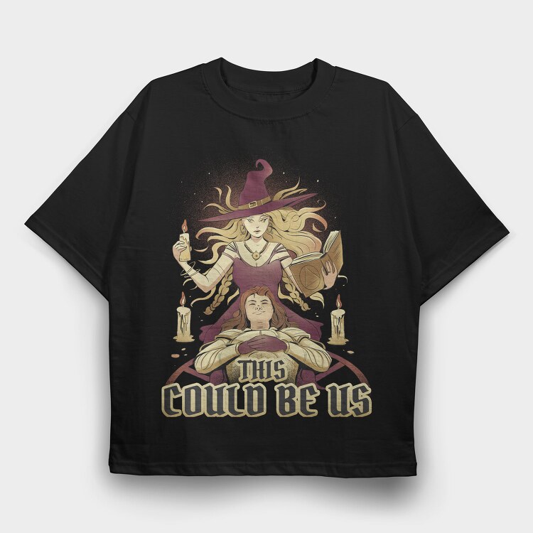 Witch Couple Ritual, Tricou Oversize Barbati (Unisex)