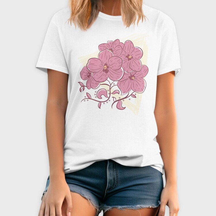 Grunge Triangle Flowers, Tricou Barbati (Unisex)