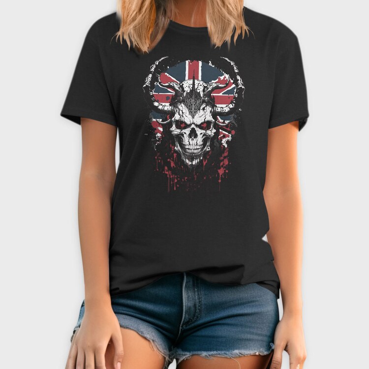 Union Jack Skull, Tricou Barbati (Unisex)