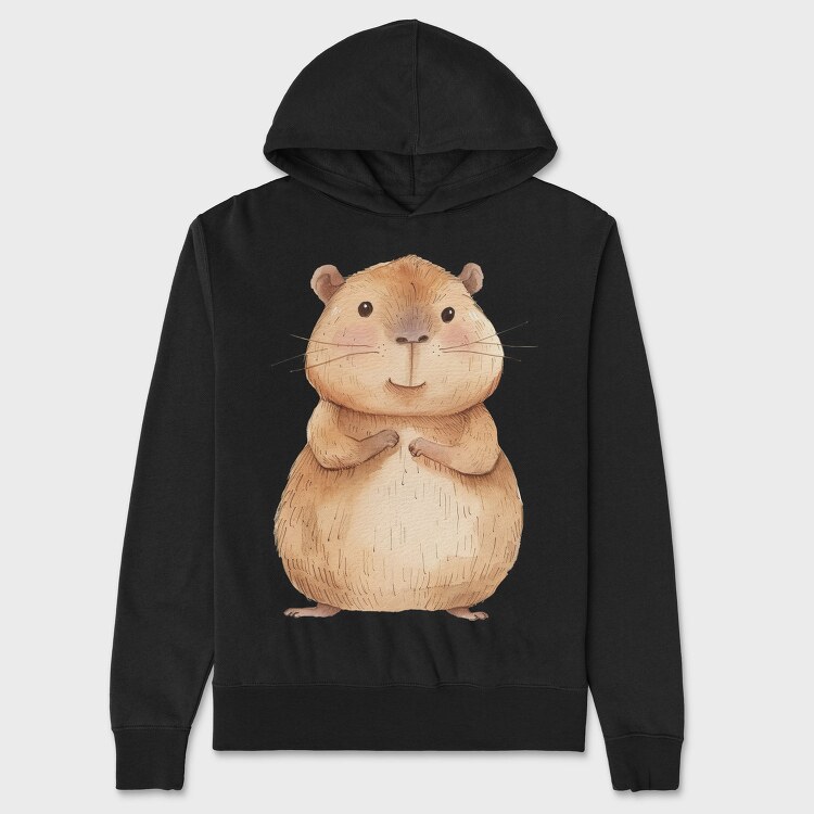 Cute Hamster Praying, Hanorac Oversize Barbati (Unisex)
