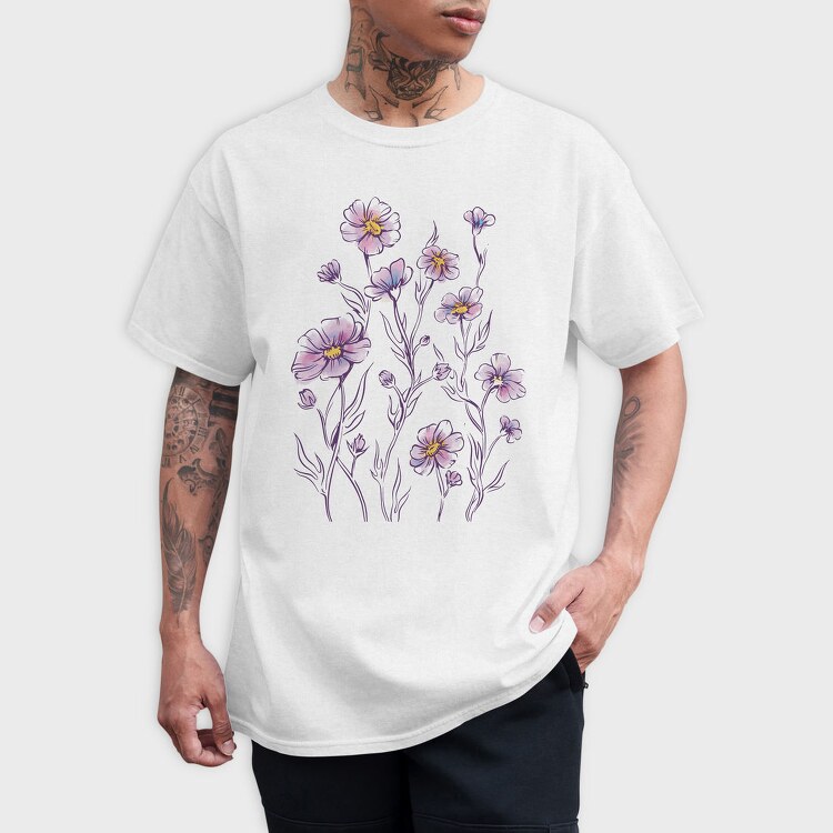 Flowers Watercolor Tote, Tricou Barbati (Unisex)