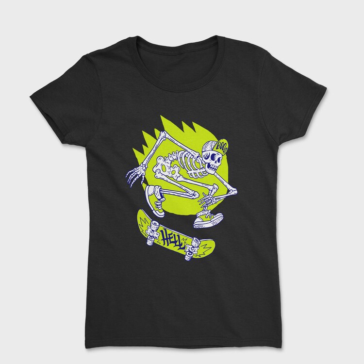 Halloween Skate Skeleton, Tricou Femei