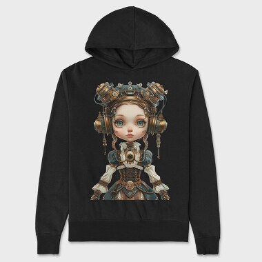 Cyborg Girl Gears, Hanorac Oversize Barbati (Unisex)