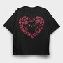 Cute Kitty Heart, Tricou Oversize Barbati (Unisex)