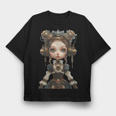 Cyborg Girl Gears, Tricou Oversize Barbati (Unisex)