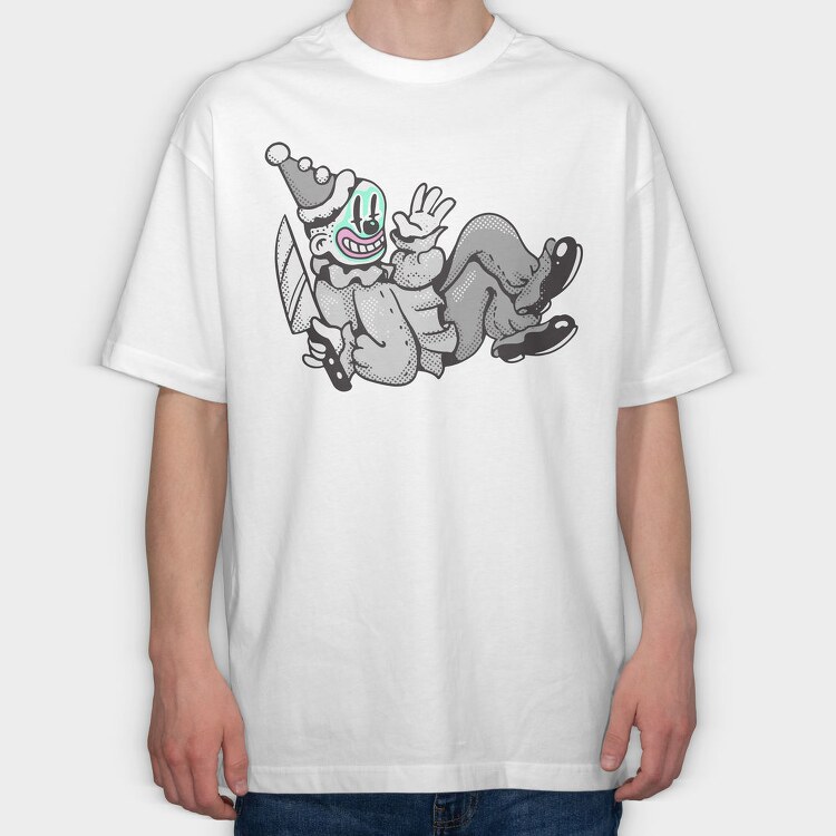 Halloween Retro Cartoon Character, Tricou Oversize Barbati (Unisex)