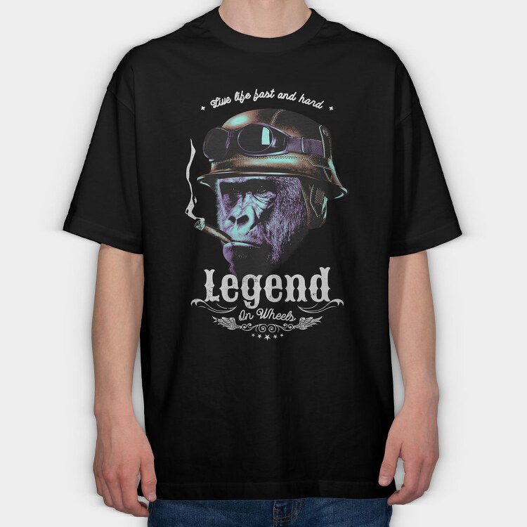 Aviator Gorilla Vintage Legend, Tricou Oversize Barbati (Unisex)
