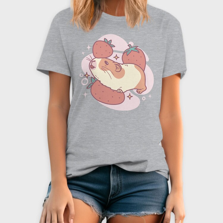 Guinea Pig And Strawberries Kawaii With, Tricou Barbati (Unisex)