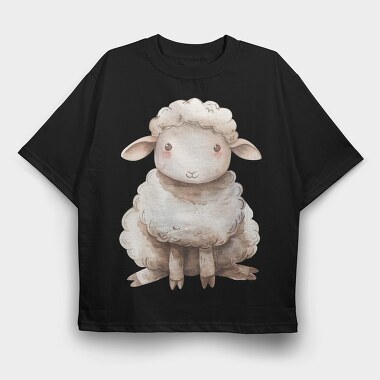 Cute Lamb Boho, Tricou Oversize Barbati (Unisex)