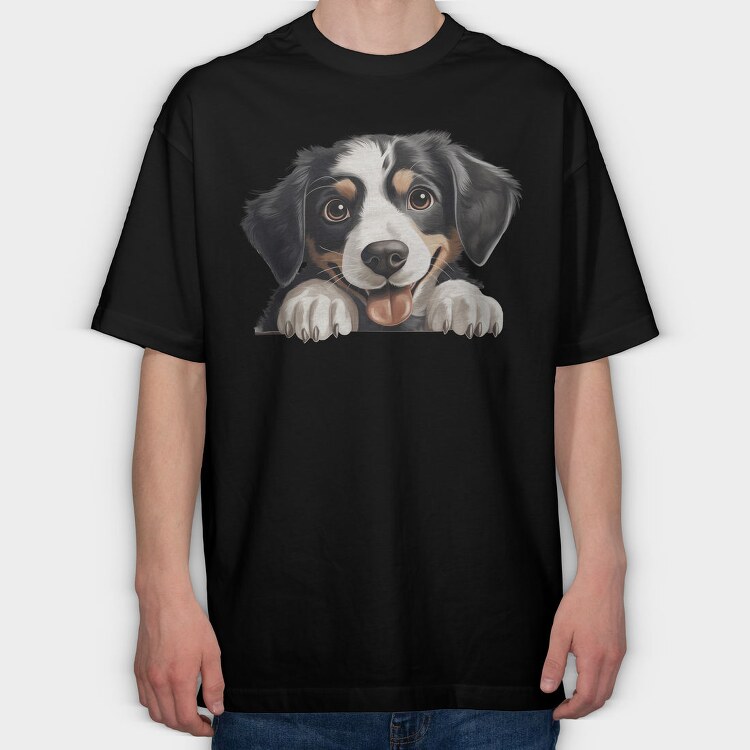 Appenzeller Sennenhund Peeking, Tricou Oversize Barbati (Unisex)