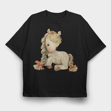 Baby Pony Braid, Tricou Oversize Barbati (Unisex)