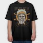 Sailor Skull Captain Illustration, Tricou Oversize Barbati (Unisex)