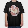 Guinea Pig And Strawberries Kawaii With, Tricou Oversize Barbati (Unisex)