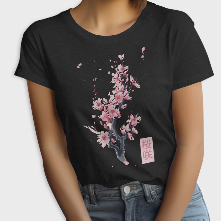 Sakura Branch Poster, Tricou Femei