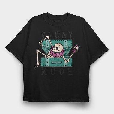 Vacation Skeleton Luggage, Tricou Oversize Barbati (Unisex)