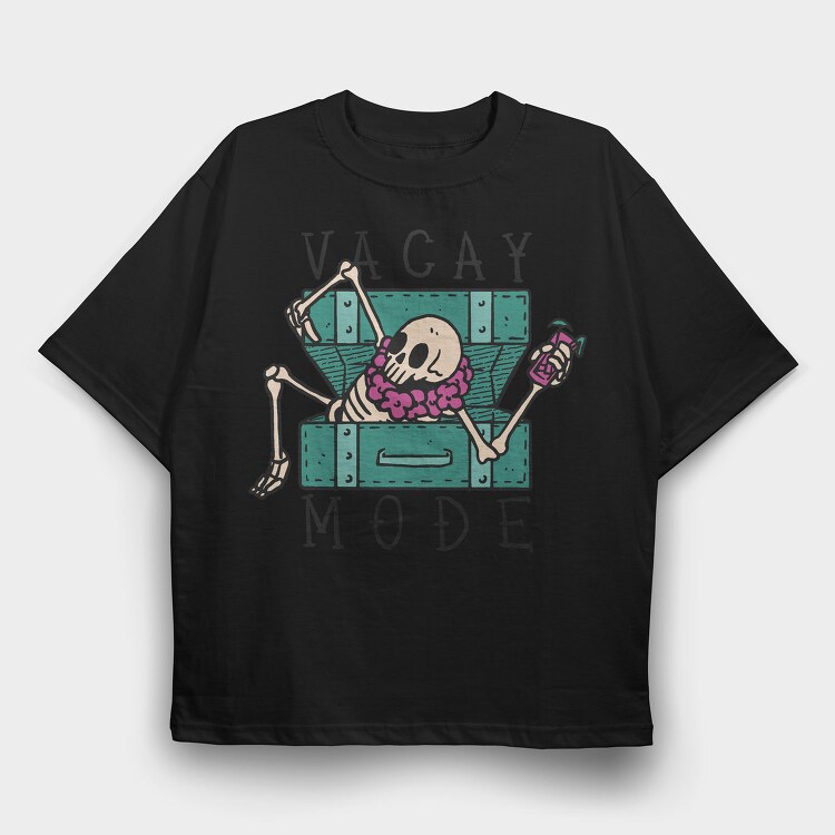 Vacation Skeleton Luggage, Tricou Oversize Barbati (Unisex)